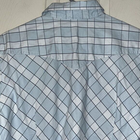 Roper Shirt Women's Large Blue Plaid Button Up Western Cowgirl Long Sleeve‎ - Picture 11 of 14